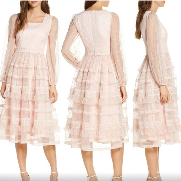 Rachel Parcell Pink Tiered Sundress with Square Neck - Picture 3 of 14